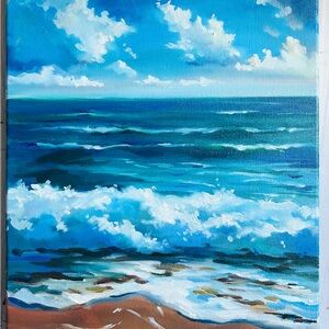 paintings on canvas original «Windy day” 14x11, oil on canvas